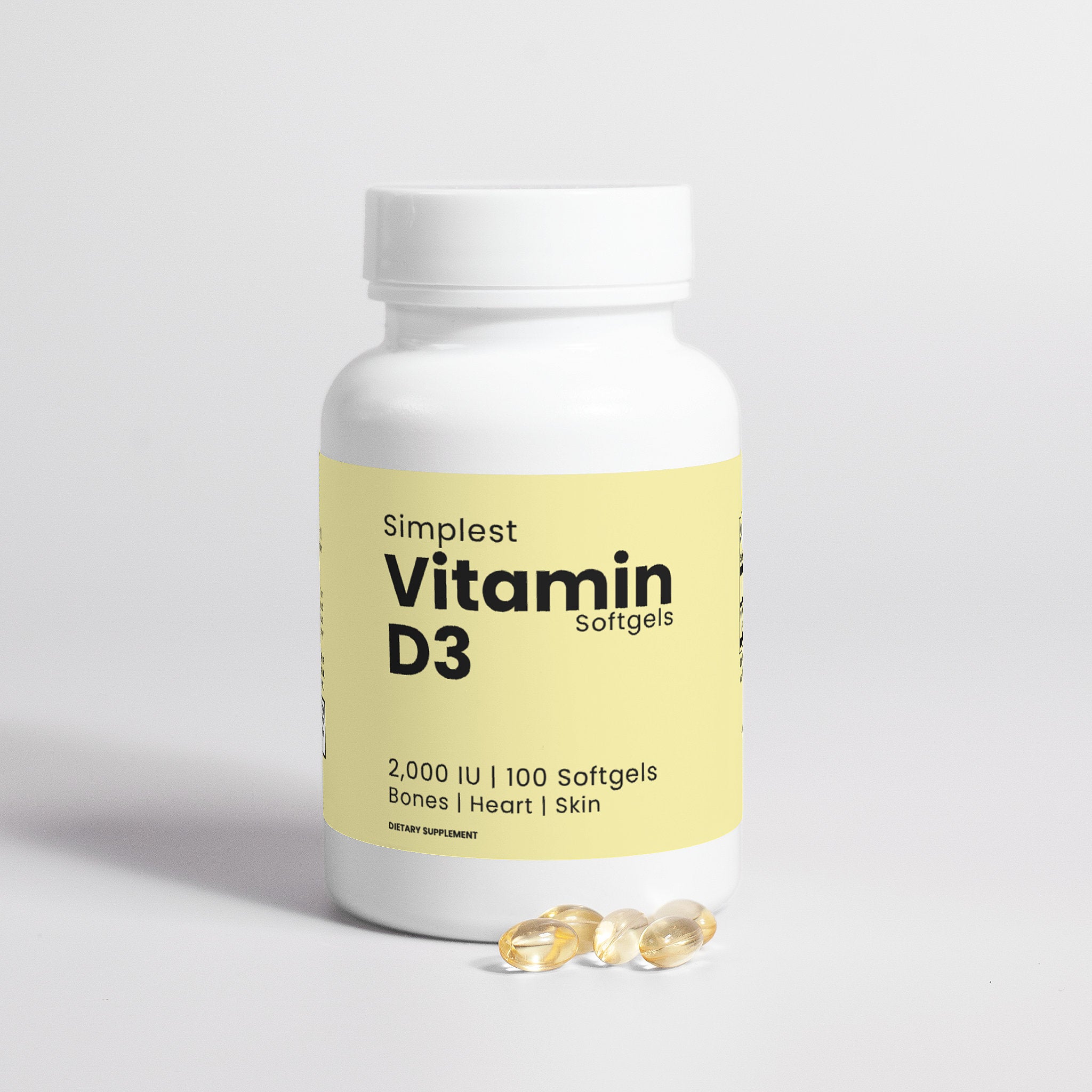 Vitamin D3 2,000 IU - Support Immunity and Bone Health - Without Synthetic Fillers
