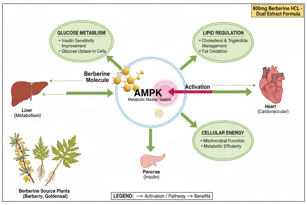 Berberine AMPK Mechanism Diagram