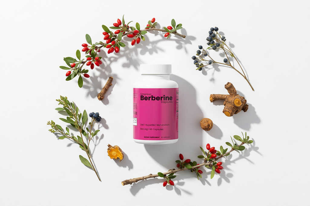 Berberine Botanical Flat Lay