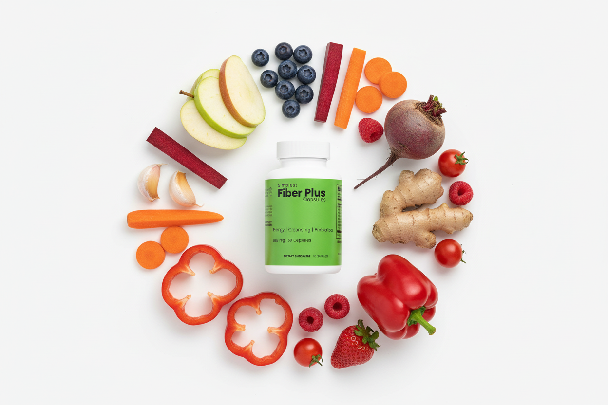 Fiber Plus 10-Ingredient Flat Lay