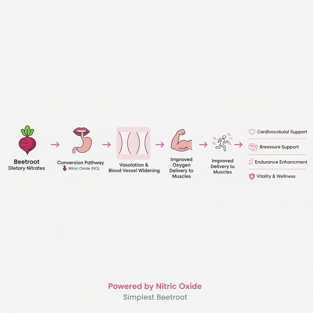 Beetroot Nitric Oxide Mechanism Infographic