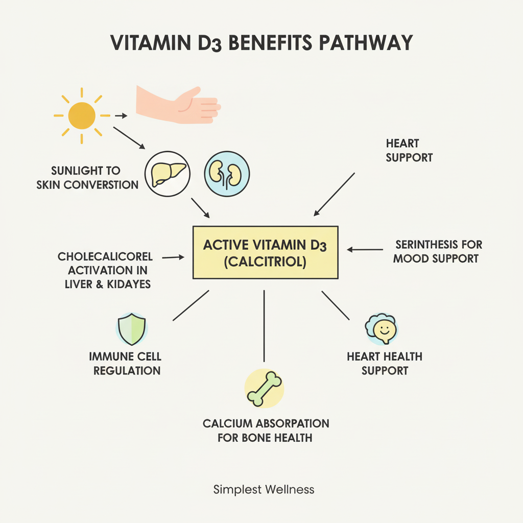 Vitamin D3 Cholecalciferol Mechanism Infographic